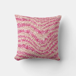 Girly Pink Blush Glitter Zebra Pattern             Kussen