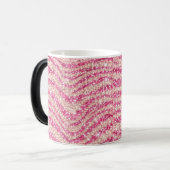 Girly Pink Blush Glitter Zebra Pattern             Magische Mok (Voorkant links)