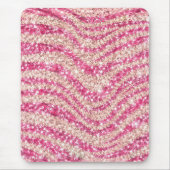 Girly Pink Blush Glitter Zebra Pattern             Muismat (Voorkant)
