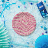 Girly Pink Blush Glitter Zebra Pattern             Papieren Bordje (Feest)