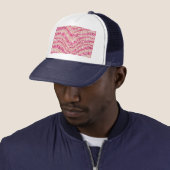 Girly Pink Blush Glitter Zebra Pattern             Trucker Pet (In situ)
