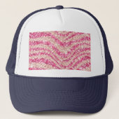 Girly Pink Blush Glitter Zebra Pattern             Trucker Pet (Voorkant)