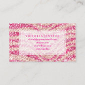 Girly Pink Blush Glitter Zebra Pattern             Visitekaartje (Achterkant)