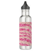 Girly Pink Blush Glitter Zebra Pattern             Waterfles (Links)