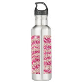 Girly Pink Blush Glitter Zebra Pattern             Waterfles (Achterkant)
