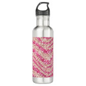 Girly Pink Blush Glitter Zebra Pattern Waterfles (Voorkant)