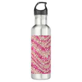 Girly Pink Blush Glitter Zebra Pattern             Waterfles