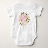 Girly Pink Blush Gold Floral Princess Crown Romper (Achterkant)