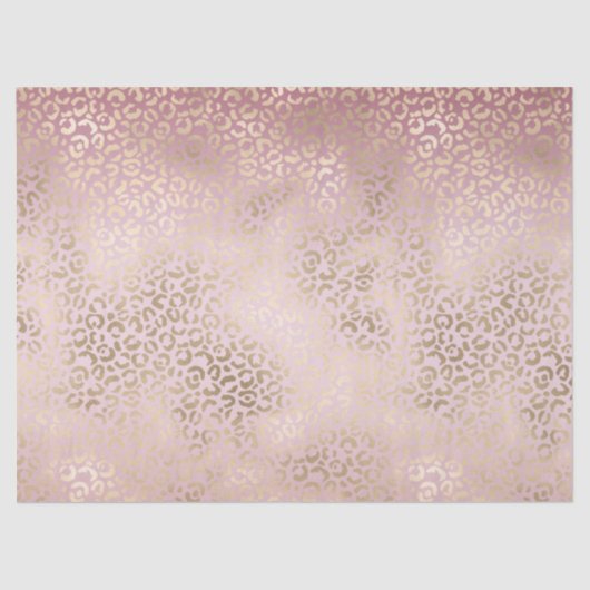 Girly Pink Blush Gold Ombre Leopard Print Tissuepapier (Voorkant)