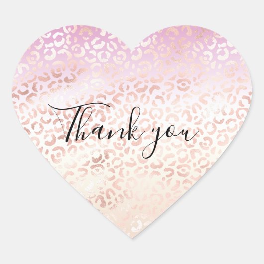 Girly Pink Blush Peach Glam Leopard Print Tie kleu Hart Sticker (Voorkant)