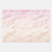 Girly Pink Blush Peach Glam Leopard Print Tie kleu Inpakpapier Vel (Voorkant 3)