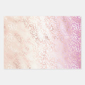 Girly Pink Blush Peach Glam Leopard Print Tie kleu Inpakpapier Vel (Voorkant)
