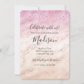 Girly Pink Blush Peach Glam Leopard Print Tie kleu Kaart (Voorkant)