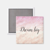 Girly Pink Blush Peach Glam Leopard Print Tie kleu Magneet (Voorkant / Achterkant)