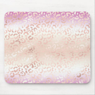 Girly Pink Blush Peach Glam Leopard Print Tie kleu Muismat