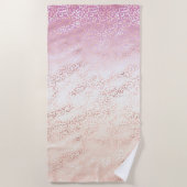 Girly Pink Blush Peach Glam Leopard Print Tie kleu Strandlaken (Voorkant)