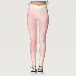 Girly Pink Blush Peach Leggings