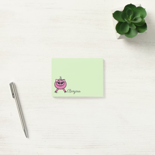 Girly Pink Bonjour Post-it® Notes (Kantoor)