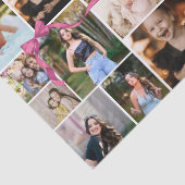 Girly Pink Bow 12 herhaalde foto's in een collage Tissuepapier (Detail)