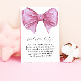 Girly Pink Bow Baby shower Boeken voor Baby Informatiekaartje