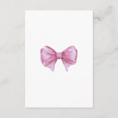 Girly Pink Bow Baby shower Boeken voor Baby Informatiekaartje (Achterkant)