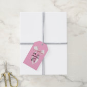 Girly Pink Bow Cadeaulabel (Met Touw)