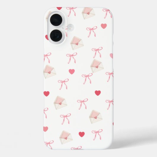 Girly Pink Bow en Hart iPhone Case – Schattigee st (Achterkant)
