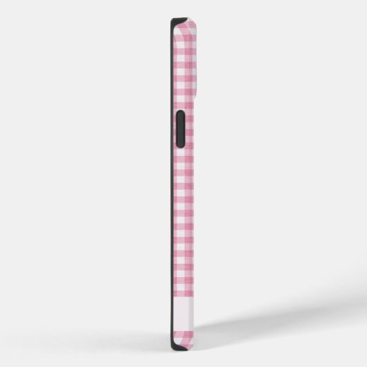 Girly Pink Bow Gingham Plaid gepersonaliseerd Case-Mate iPhone Case (Achterkant / Rechts)