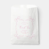 Girly Pink Bow Hand getrokken Business Event Brand Bedankzakje (Voorkant)