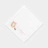 Girly Pink Bow Pacifier Baseball Sport Baby Shower Servet (Hoek)