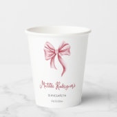 Girly Pink Bow Quinceanera Party Papieren Bekers (Voorkant)