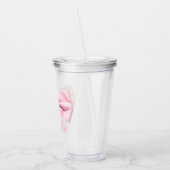 Girly Pink Bow With Name Preppy Custom 16oz, Clear Acryl Drinkbeker (Links)