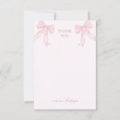 Girly Pink Bows Elegant Bridal Shower Bedankkaart (Voorkant)