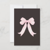 Girly Pink Bows Elegant Vrijgezellenfeest Bedankkaart (Achterkant)