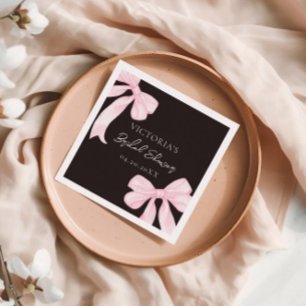Girly Pink Bows Elegant Vrijgezellenfeest Servet