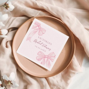 Girly Pink Bows Elegant Vrijgezellenfeest Servet
