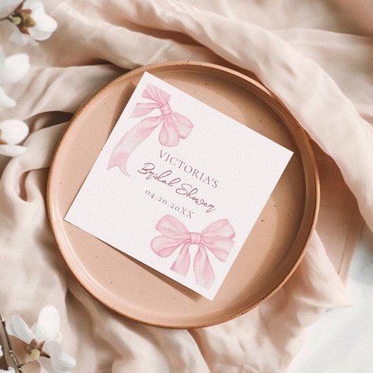 Girly Pink Bows Elegant Vrijgezellenfeest Servet
