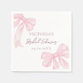 Girly Pink Bows Elegant Vrijgezellenfeest Servet (Voorkant)