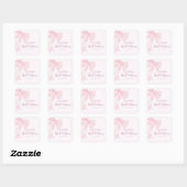 Girly Pink Bows Elegant Vrijgezellenfeest Vierkante Sticker (Vel)