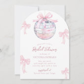 Girly Pink Bows Shiny Disco Ball Vrijgezellenfeest Kaart (Voorkant)