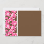 Girly Pink Brown Camo Ribbon Baby shower Kaart (Achterkant)