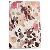 Girly Pink Brown Cream Leopard Animal Birthday Medium Cadeauzakje (Voorkant)