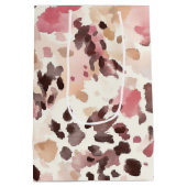 Girly Pink Brown Cream Leopard Animal Birthday Medium Cadeauzakje (Achterkant)