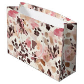 Girly Pink Brown Cream Leopard Animal Print Groot Cadeauzakje (Achterkant Gekanteld)