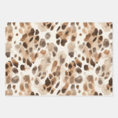 Girly Pink Brown Cream Leopard Animal Print Inpakpapier Vel (Voorkant 2)