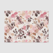 Girly Pink Brown Cream Leopard Animal Print Tissuepapier (Voorkant)