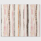 Girly Pink Brown Leopard Print Verjaardag Cadeaupapier (Vlak)