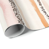 Girly Pink Brown Leopard Print Verjaardag Cadeaupapier (Rol Hoek)