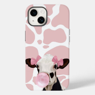 Girly Pink Bubblegum Blazen Koe Liefhebbers Case-Mate iPhone 14 Hoesje
