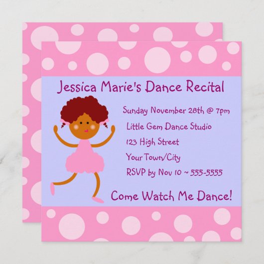 Girly Pink Bubbles Dance Overweging Kaart (Voorkant / Achterkant)